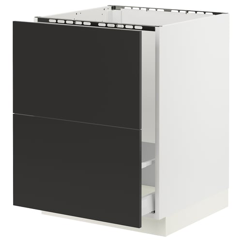 SEKTION kitchen unit, matt black and white, rectangular, modern design.