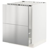SEKTION / MAXIMERA Base cab f sink/recycling/2 fronts, white/Nogsta stainless steel, 24x24x30 "