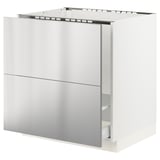 SEKTION / MAXIMERA Base cab f sink/recycling/2 fronts, white/Nogsta stainless steel, 30x24x30 "