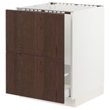 SEKTION / MAXIMERA Base cab f sink/recycling/2 fronts, white/Sinarp brown, 24x24x30 "