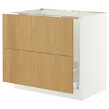 SEKTION / MAXIMERA Base cab f sink/recycling/2 fronts, white/Sinarp oak veneer, 36x24x30 "