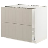 SEKTION / MAXIMERA Base cab f sink/recycling/2 fronts, white/Stensund beige, 36x24x30 "