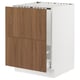 SEKTION / MAXIMERA Base cab f sink/recycling/2 fronts, white/Tistorp brown walnut effect, 24x24x30 "