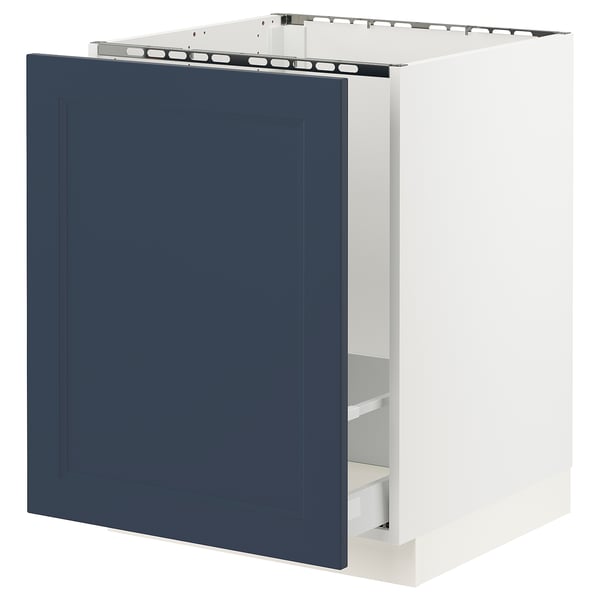 SEKTION / MAXIMERA Base cab f sink/recycling, white Axstad/matte blue, 24x24x30 "