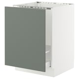 SEKTION / MAXIMERA Base cab f sink/recycling, white/Nickebo matte grey-green, 24x24x30 "