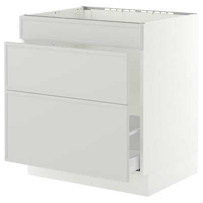 SEKTION / MAXIMERA Base cab f sink/waste sort/3 fronts, white/Aspudden light gray, 30x24x30 "