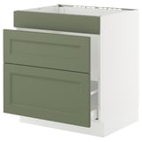 SEKTION / MAXIMERA Base cab f sink/waste sort/3 fronts, white/Axstad gray-green, 30x24x30 "