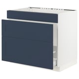 SEKTION / MAXIMERA Base cab f sink/waste sort/3 fronts, white Axstad/matte blue, 36x24x30 "
