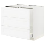 SEKTION / MAXIMERA Base cab f sink/waste sort/3 fronts, white Enköping/white wood effect, 36x24x30 "