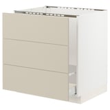 SEKTION / MAXIMERA Base cab f sink/waste sort/3 fronts, white/Havstorp beige, 30x24x30 "