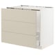 SEKTION / MAXIMERA Base cab f sink/waste sort/3 fronts, white/Havstorp beige, 36x24x30 "