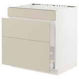 SEKTION / MAXIMERA Base cab f sink/waste sort/3 fronts, white/Havstorp beige, 30x24x30 "