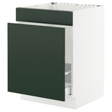 SEKTION / MAXIMERA Base cab f sink/waste sort/3 fronts, white/Havstorp deep green, 24x24x30 "