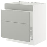 SEKTION / MAXIMERA Base cab f sink/waste sort/3 fronts, white/Havstorp light gray, 30x24x30 "