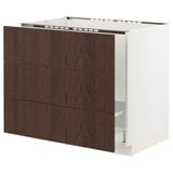 SEKTION / MAXIMERA Base cab f sink/waste sort/3 fronts, white/Sinarp brown, 36x24x30 "