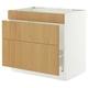 SEKTION / MAXIMERA Base cab f sink/waste sort/3 fronts, white/Sinarp oak veneer, 36x24x30 "