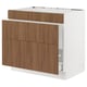 SEKTION / MAXIMERA Base cab f sink/waste sort/3 fronts, white/Tistorp brown walnut effect, 36x24x30 "