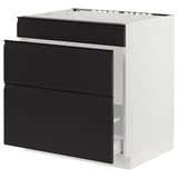 SEKTION / MAXIMERA Base cab f sink/waste sort/3 fronts, white/Upplöv matte anthracite, 30x24x30 "