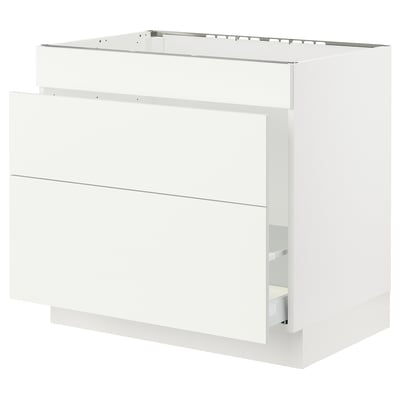 SEKTION / MAXIMERA Base cab f sink/waste sort/3 fronts, white/Vallstena white, 36x24x30 "