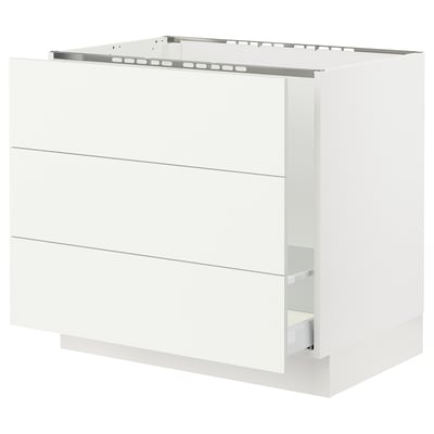 SEKTION / MAXIMERA Base cab f sink/waste sort/3 fronts, white/Vallstena white, 36x24x30 "