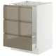 SEKTION / MAXIMERA Base cab f sink/waste sort/3 fronts, white/Voxtorp high-gloss dark grey-brown, 24x24x30 "