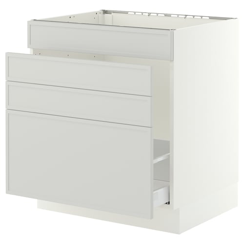 SEKTION / MAXIMERA Base cab f sink/waste sort/4 fronts, white/Aspudden light gray, 30x24x30 "