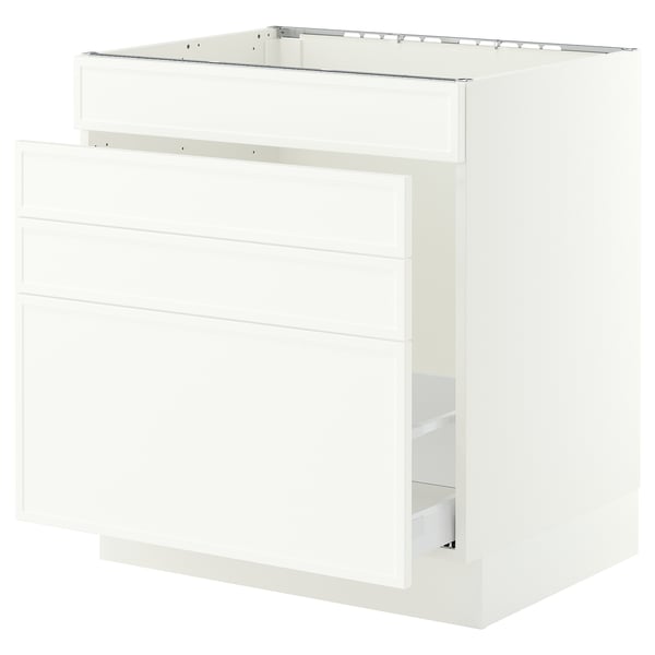 SEKTION / MAXIMERA Base cab f sink/waste sort/4 fronts, white/Aspudden matte white, 30x24x30 "