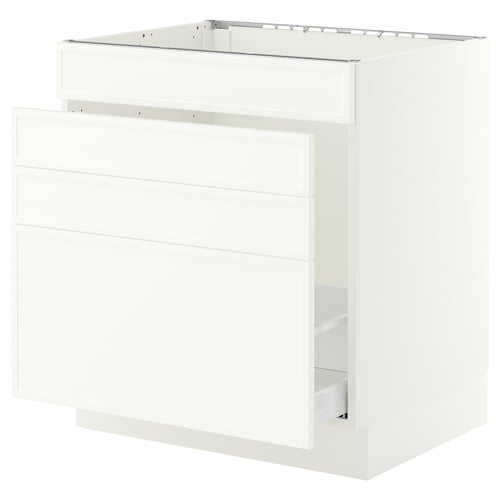 SEKTION / MAXIMERA Base cab f sink/waste sort/4 fronts, white/Aspudden matte white, 30x24x30 "