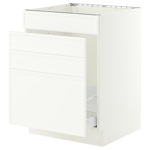 SEKTION / MAXIMERA Base cab f sink/waste sort/4 fronts, white/Aspudden matte white, 24x24x30 "