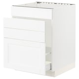 SEKTION / MAXIMERA Base cab f sink/waste sort/4 fronts, white Enköping/white wood effect, 24x24x30 "