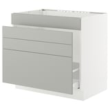 SEKTION / MAXIMERA Base cab f sink/waste sort/4 fronts, white/Havstorp light gray, 36x24x30 "