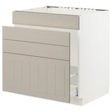 SEKTION / MAXIMERA Base cab f sink/waste sort/4 fronts, white/Stensund beige, 30x24x30 "