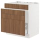 SEKTION / MAXIMERA Base cab f sink/waste sort/4 fronts, white/Tistorp brown walnut effect, 30x24x30 "