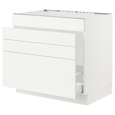 SEKTION / MAXIMERA Base cab f sink/waste sort/4 fronts, white/Vallstena white, 36x24x30 "