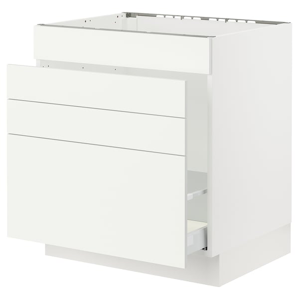 SEKTION / MAXIMERA Base cab f sink/waste sort/4 fronts, white/Vallstena white, 30x24x30 "