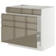 SEKTION / MAXIMERA Base cab f sink/waste sort/4 fronts, white/Voxtorp high-gloss dark grey-brown, 36x24x30 "