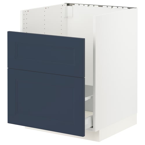 SEKTION kitchen unit in blue with white frame, modern design.