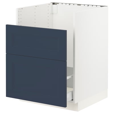 SEKTION kitchen unit in blue with white frame, modern design.