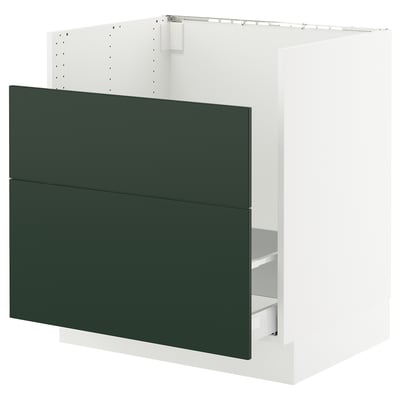 SEKTION / MAXIMERA Base cab f TALLSJÖN sink, white/Havstorp deep green, 30x24x30 "