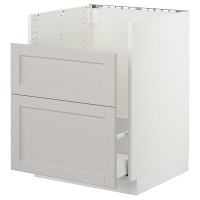SEKTION / MAXIMERA Base cab f TALLSJÖN sink, white/Lerhyttan light gray, 24x24x30 "