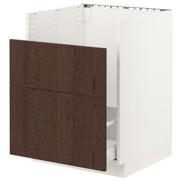 SEKTION / MAXIMERA Base cab f TALLSJÖN sink, white/Sinarp brown, 24x24x30 "
