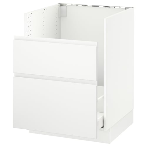 SEKTION matte white kitchen cabinet, sleek modern design, rectangular shape.
