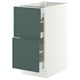 SEKTION / MAXIMERA Base cab with 2 fronts/3 drawers, white/Aspudden dark gray-green, 15x24x30 "