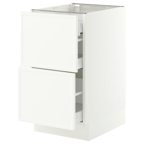 SEKTION / MAXIMERA Base cab with 2 fronts/3 drawers, white/Aspudden matte white, 18x24x30 "