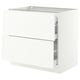 SEKTION / MAXIMERA Base cab with 2 fronts/3 drawers, white/Aspudden matte white, 36x24x30 "