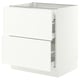 SEKTION / MAXIMERA Base cab with 2 fronts/3 drawers, white/Aspudden matte white, 30x24x30 "