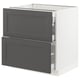SEKTION / MAXIMERA Base cab with 2 fronts/3 drawers, white/Axstad dark gray, 30x24x30 "