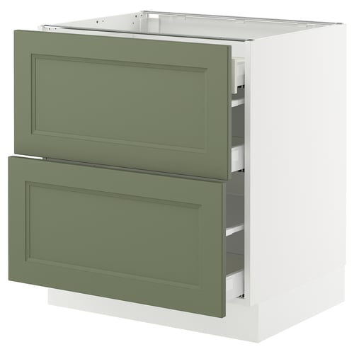 SEKTION kitchen cabinet with grey-green axstad fronts, modern traditional style.