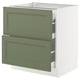 SEKTION / MAXIMERA Base cab with 2 fronts/3 drawers, white/Axstad gray-green, 30x24x30 "