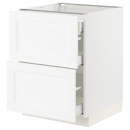White SEKTION kitchen cabinet with maximera drawers; modern and sturdy design.